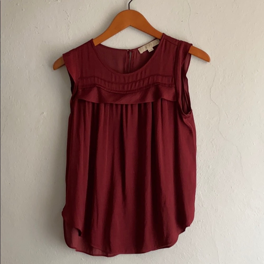 Deep Red LOFT Blouse
